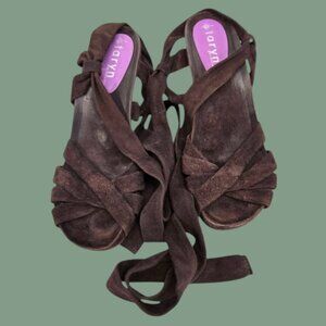Taryn by Taryn Rose Gladiator Lace Up Sandals Butter Soft Leather Chocolate